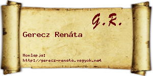 Gerecz Renáta névjegykártya
